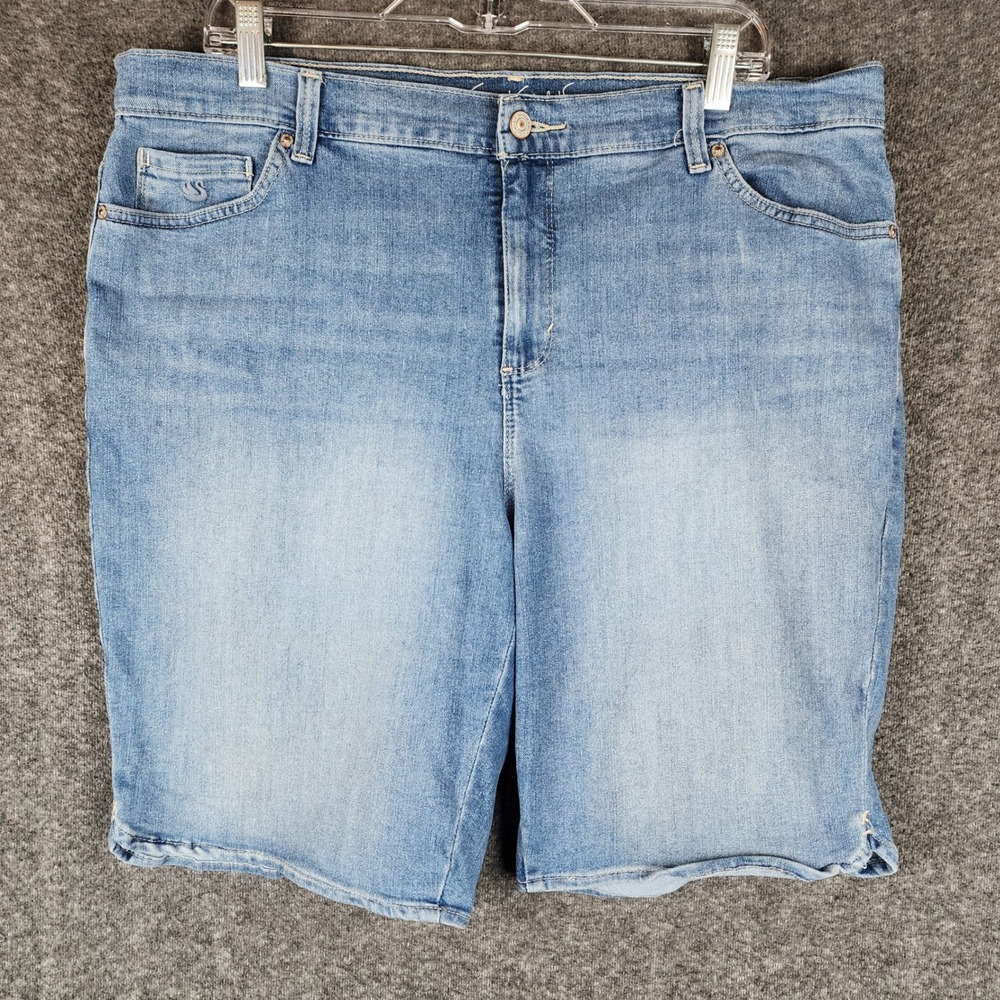 Gloria Vanderbilt Shorts Womens 16W Amanda Blue Slimming Effect EUC